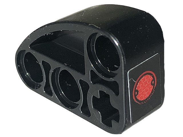 Lego Technic, Liftarm, Modified L-Shape Quarter Ellipse Thick 2 x 3 with Red Taillight Pattern (Sticker) - Set 42132
