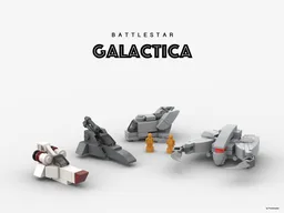 Battlestar Nano Scale Fighter Pack (Viper MKII & VII, Raptor + Cylon Raider)