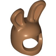 Lego Costume / Mask, Rabbit / Bunny Ears with Dark Tan Auricles Print