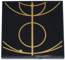 Tile 4 x 4 with Gold Concentric Circles Celestial Star Chart Pattern 4 (Sticker) - Set 75385