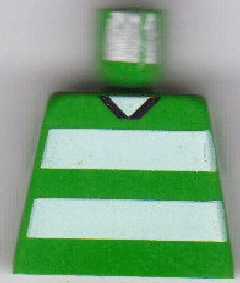 Lego Torso Soccer Uniform Shirt with White Horizontal Stripes, Neck, and Number 11 on Back Pattern