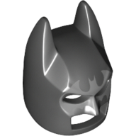 Lego Mask, Batman Cowl, Silver Bat Logo Around Eyes Print