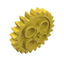 Technic Gear 24 Tooth [New Style with Single Axle Hole] / Yellow