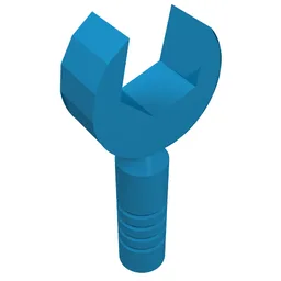 Tool Wrench / Spanner Open End [3-Rib Handle] / Dark Azure