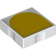 Duplo Tile 2 x 2 with Shape Yellow Inverse Arch Print / White