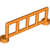 Lego Duplo Fence / Rail 1 x 6 with 5 Rails / Orange