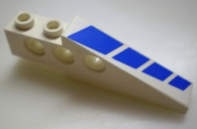 Lego Technic Slope 6 x 1 x 1 2/3 with Blue Stripes Pattern Right (Sticker) - Set 8824