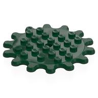 Lego Plate Special 6 x 6 Splat Gear, 14 Teeth / Dark Green