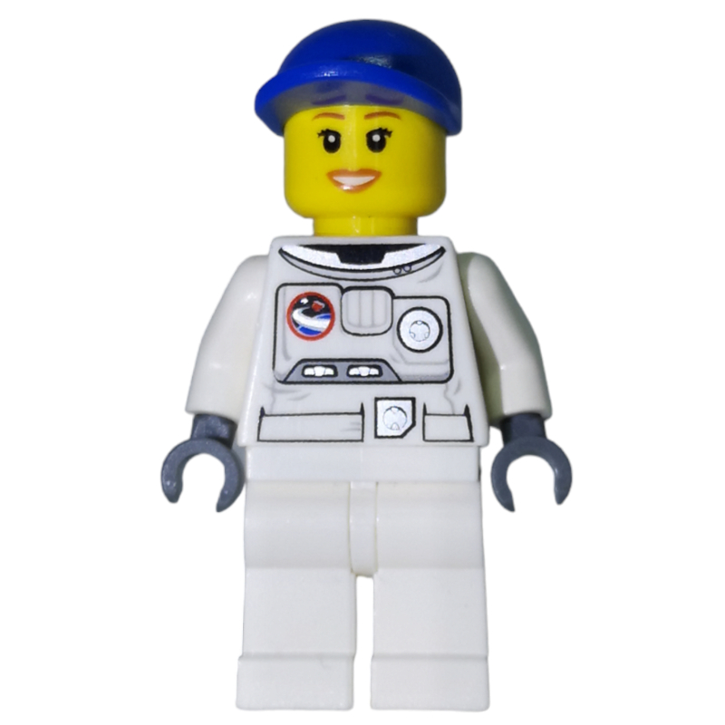 Lego Astronaut, Woman, White, Blue Cap