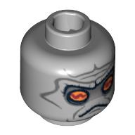Lego Minifig Head Nute Gunray, Neimoidian Gray Facial Lines Print [Blocked Open Stud] / Light Bluish Gray