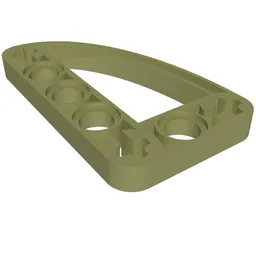 Technic Beam 3 x 5 L-Shape with Quarter Ellipse Thin / Olive Green
