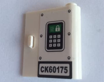 Lego Door 1 x 3 x 3 Right - Open Between Top and Bottom Hinge with Keypad and 'CK60175' Pattern (Sticker) - Set 60175