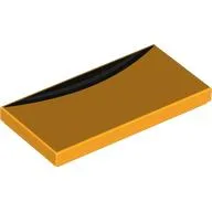 Tile 2 x 4 with Black Air Vent Print / Bright Light Orange