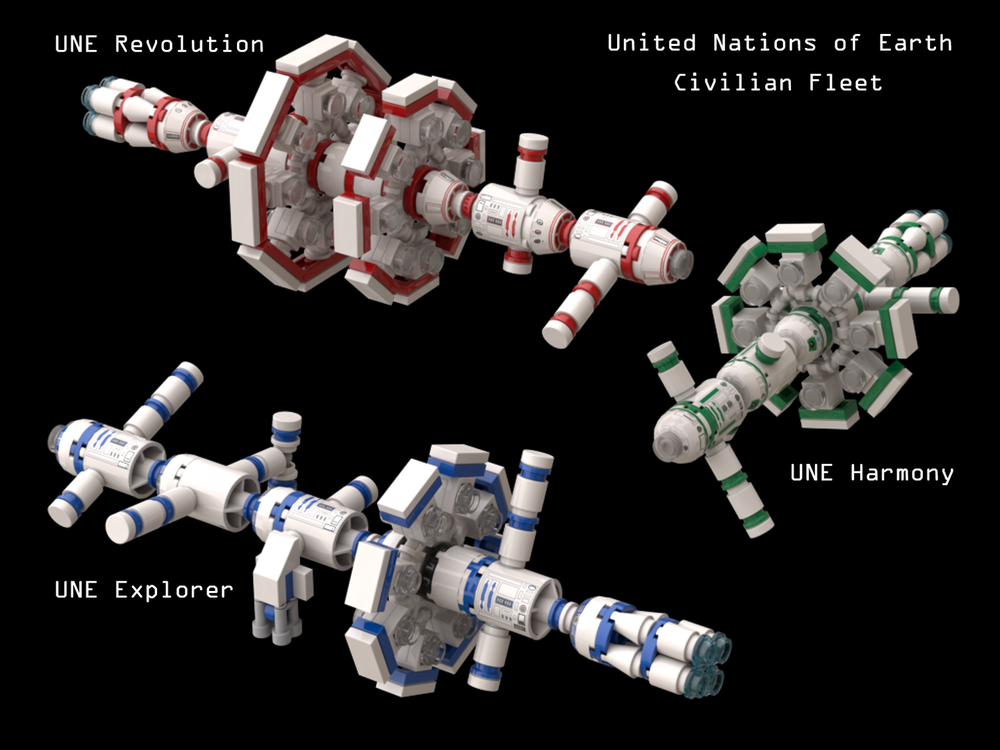 Lego United Nations of Earth - Civilian Fleet (Microscale)