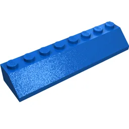 Brick Sloped 45° 2 x 8 / Blue