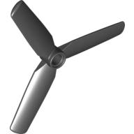 Lego Propeller 3 Blade 9 Diameter with Pin Hole, Recessed Center / Black