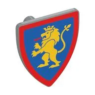 Shield Triangular with Lion Standing Yellow on Blue Background Print