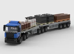 B-Double Flatbed Truck (18-Wheeler)