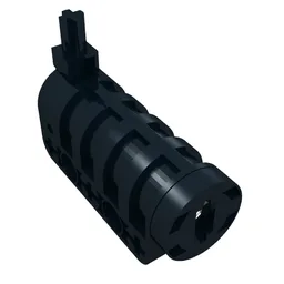 Launcher, Technic Competition Cannon, Round Bottom with Same Color Ends / Black