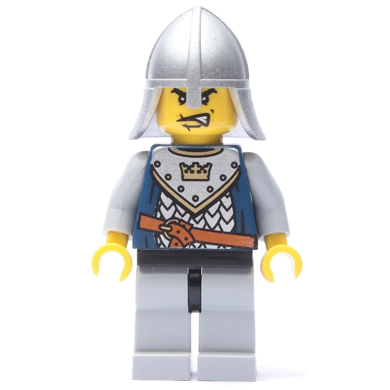Lego Knight, Dark Blue, Helmet, Angry