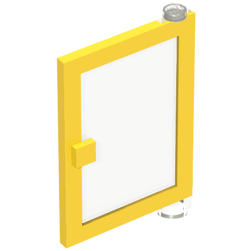 Lego Door 1 x 4 x 5 Right with Trans-Clear Glass / Yellow