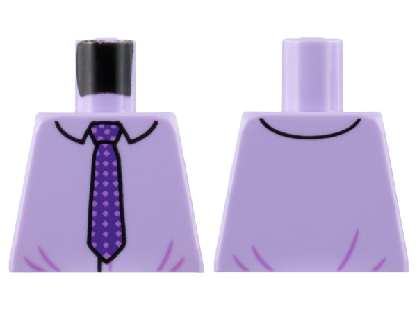Lego Torso Dress Shirt, Dark Purple Checkered Tie Pattern