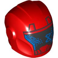 Lego Helmet with Armor Plates and Ear Protectors with Black Visor, Blue Hourglass print