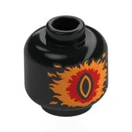Minifig Head, Orange/Red Eye of Sauron / King Theoden, Sky, Red Sun, Dark Bluish Grey Clouds, Horse Print