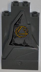 Lego Rock Panel 2 x 4 x 6 with Atlantis Triangle Logo on Rock Pattern (Sticker) - Set 7985