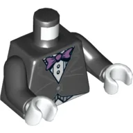 Torso, Formal Jacket with Lavender Bow Tie Print, Black Arms, White Hands / Black