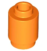 Brick Round 1 x 1 Open Stud / Orange