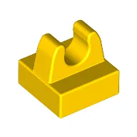 Tile Special 1 x 1 with Clip with Rounded Tips / Yellow