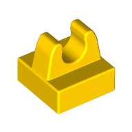 Lego Tile Special 1 x 1 with Clip with Rounded Tips / Yellow