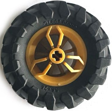 Lego Wheel 30.4mm D. x 20mm with Center Axle Holes Motorcycle with Black Tire 56 x 26 Tractor (66155 / 70695)