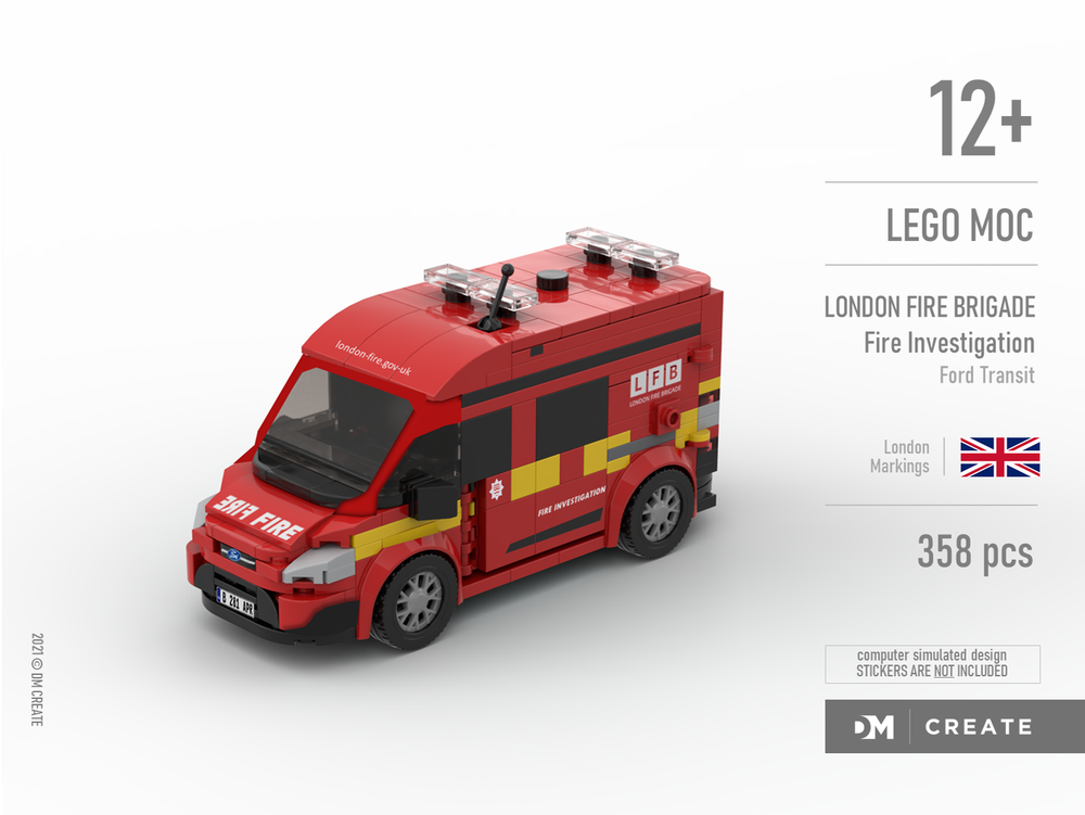 Lego London Fire Brigade LFB - Fire Investigation (Ford Transit)