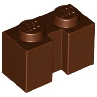 Brick Special 1 x 2 with Groove / Reddish Brown