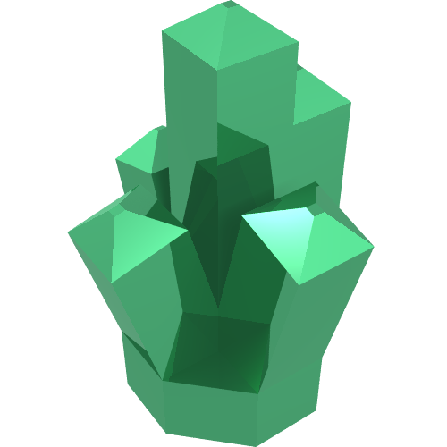 Lego Rock 1 x 1 Crystal 5 Point / Chrome Green