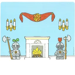 Backdrop for Sets 3615-2 / 9131-1, Room Interior / Castle Gate / [No Color/Any Color]