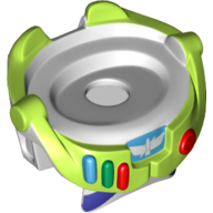 Lego Minifig Neckwear Spacesuit with Lime Trim and Colored Buttons (Buzz Lightyear) / White