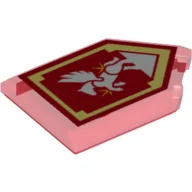 Tile Special 2 x 3 Pentagonal with Nexo Power Shield Print - Silver Pegasus / Trans-Red