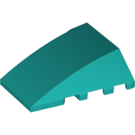 Lego Brick Wedged, Curved 4 x 4 No Top Studs / Dark Turquoise