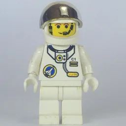Astronaut, White, White Hips, Helmet with Large Chrome Gold Visor, Headset