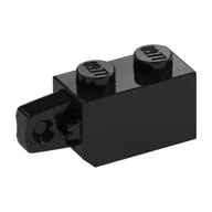 Hinge Brick 1 x 2 Locking with 1 Finger Vertical End / Black
