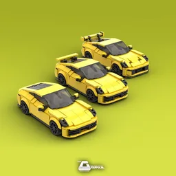 Porsche 911 (992) - 3in1(Carrera, Turbo, GT3) - Yellow