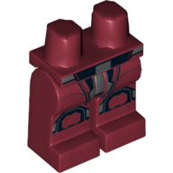 Lego Hips and Dark Red Legs with Sith Trooper Armour and Silver and Black Knee-Pads Print / Dark Red