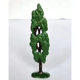 Plant, Tree Flat Cypress painted with solid base (1950's version) / Green