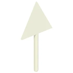 Road Sign Old Triangle with Generic Warning Print & Type 2 Base / White