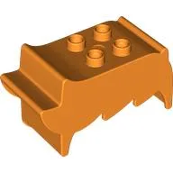 Duplo Brick, Hair, 2 x 2 Top Studs, Spiked to Side, Spiked Bangs / Orange