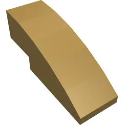 Brick Curved 3 x 1 No Studs / Pearl Gold
