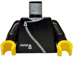 Torso Jacket with White Zippers and Neck Pattern / Black Arms / Yellow Hands